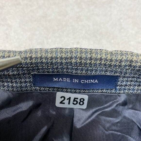 Ralph Ralph Lauren Sport Coat Mens 39S Gray Blue Gingham Check 100% Wool Blazer - Picture 11 of 14